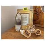 Penny poem picture, Mother decor, dried roses,