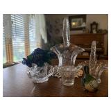 Glass baskets, toothpick holders