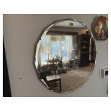 Round beveled wall mirror
