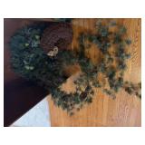 Holiday wreaths (3), garland