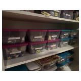 Tote of individual puzzles with box tops (10)