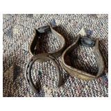 Wooden stirrups, horse shoe