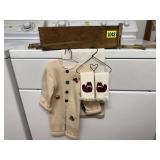 Dovetail box, clothespins, laundry decor, towel