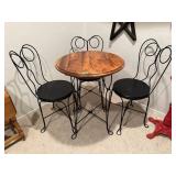 Bistro table, chairs (4)