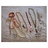 Pretty in Pink costume jewelry, necklaces,