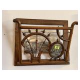 Antique literature wall rack, black & white
