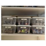Tote of individual puzzles with box tops (6)