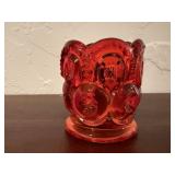 Thumbprint glass toothpick holder