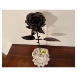 Metal rose, doilie