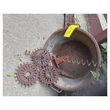 Wash pan, planter plates, spring, hinges
