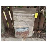 Barn door, sheet metal wall pocket