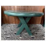 Round green patio table