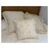 Beige throw pillows (3)