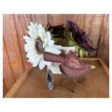 Silk flower box, cardinal