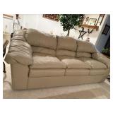 Beige leather sofa