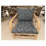 Rattan arm chair, cushions included