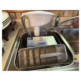 Dish drying rack, Brita water pitcher, new