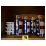Patriotic glass drinkware, star ice cube trays