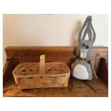 Easter basket, primitive bunny