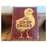 Farm Bureau Co-Op Chicks metal sign
