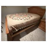 Full size bed, headboard, footboard, mattress,