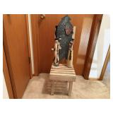 Holiday chair, snowman figurines
