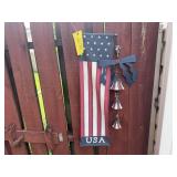 USA flag wall hanging, bells