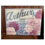 Arthur Garden Center metal sign