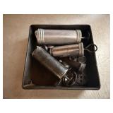 Square pan, cookie press, decorators