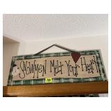 Snowmen Melt Your Heart wall sign