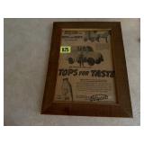 Flynn Dairy framed advertisement