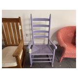 Ladder back painted rocking chair