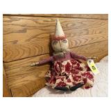 Folk art clown doll