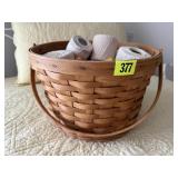 Longaberger basket, spools of thread