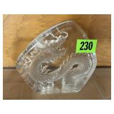 Glass dragon sculpture