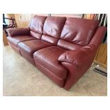 Red leather sofa