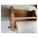 Wooden wall paper towel holder