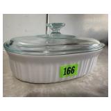French White Corningware covered casserole dish