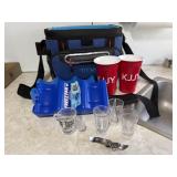 Insulated party tote, KJJY plastic red solo cups,