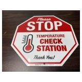 Temperature Check Station metal sign