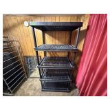 Plastic shelving, no contents included