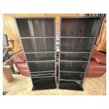 Pair of black bookcases
