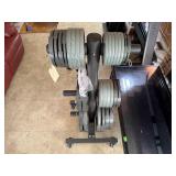 Mobile weight plate tree storage rack, weights