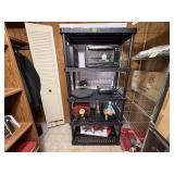 Plastic storage shelves, no contents included