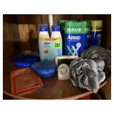 NEW spray deordorant, sunscreen, loofahs,
