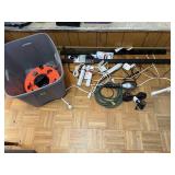 Tote of power cords, cord reel, power strips,