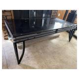 Black glass top coffee table