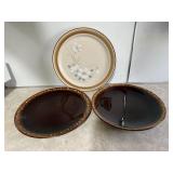 Vintage stoneware dinner plates (3)