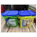 Buckets of kitty litter (2)