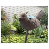 Cast iron bird garden stake